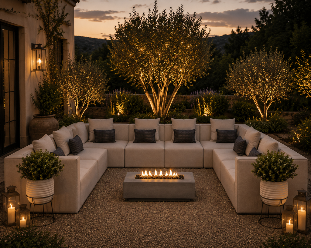 Patio Elegance Sectional Sofa - Saybrook 8-Piece Outdoor Upholstered Sofa by Modway