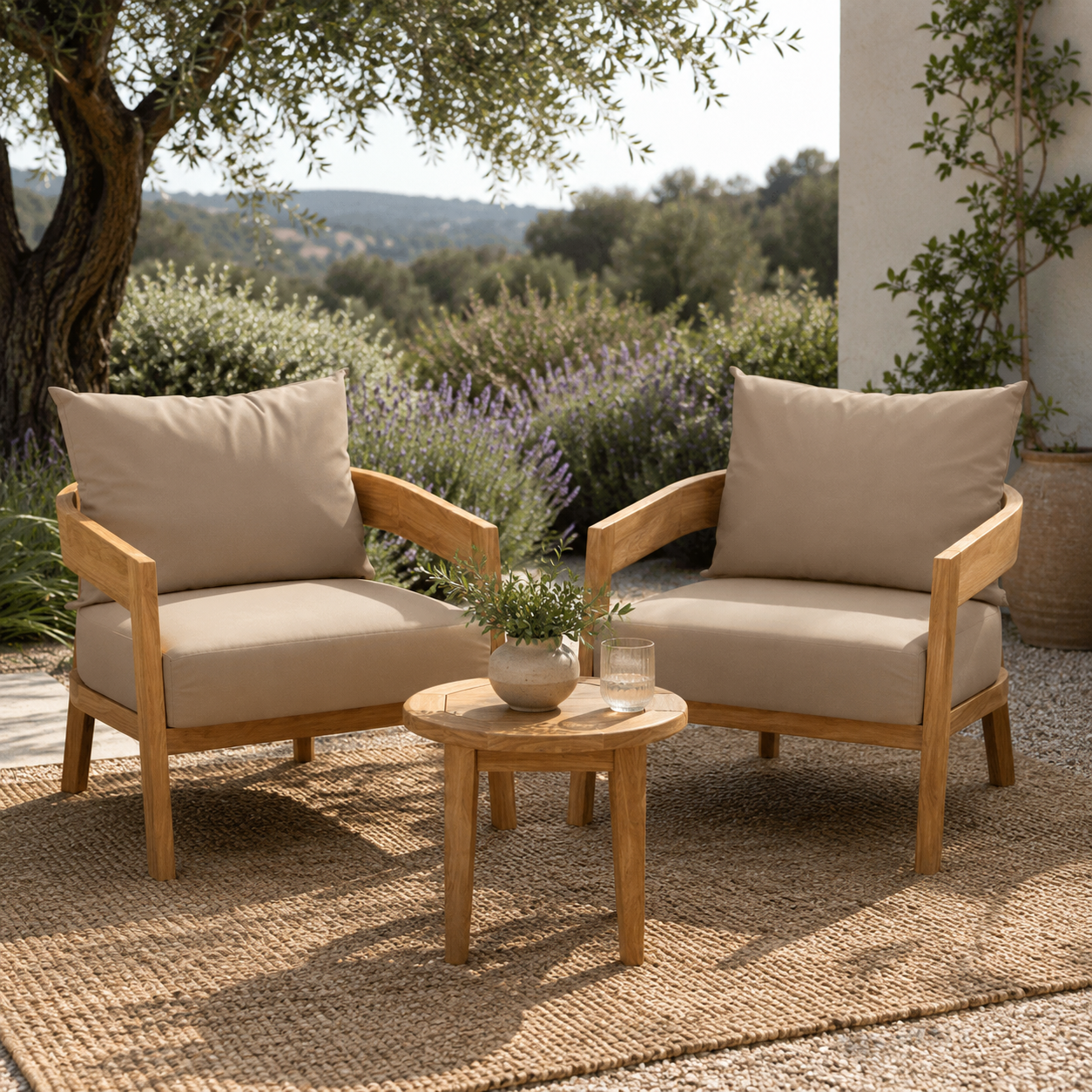Brisbane Teak Outdoor Patio Set - Stylish 3-Piece Design by Modway