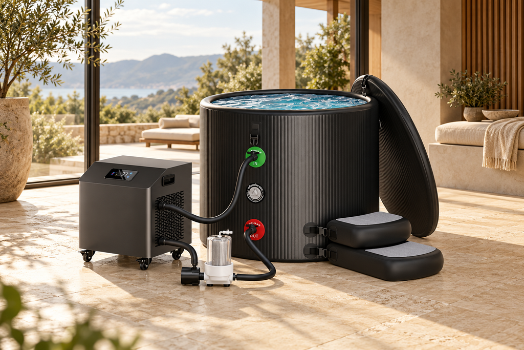 Premium XL 120 Gal Cold Plunge Tub Kit With 1HP Chiller, Filter, And Pump (SAK92632)
