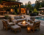 Marina 10-Piece Teak Outdoor Patio Set - Grey Finish by Patio Elegance