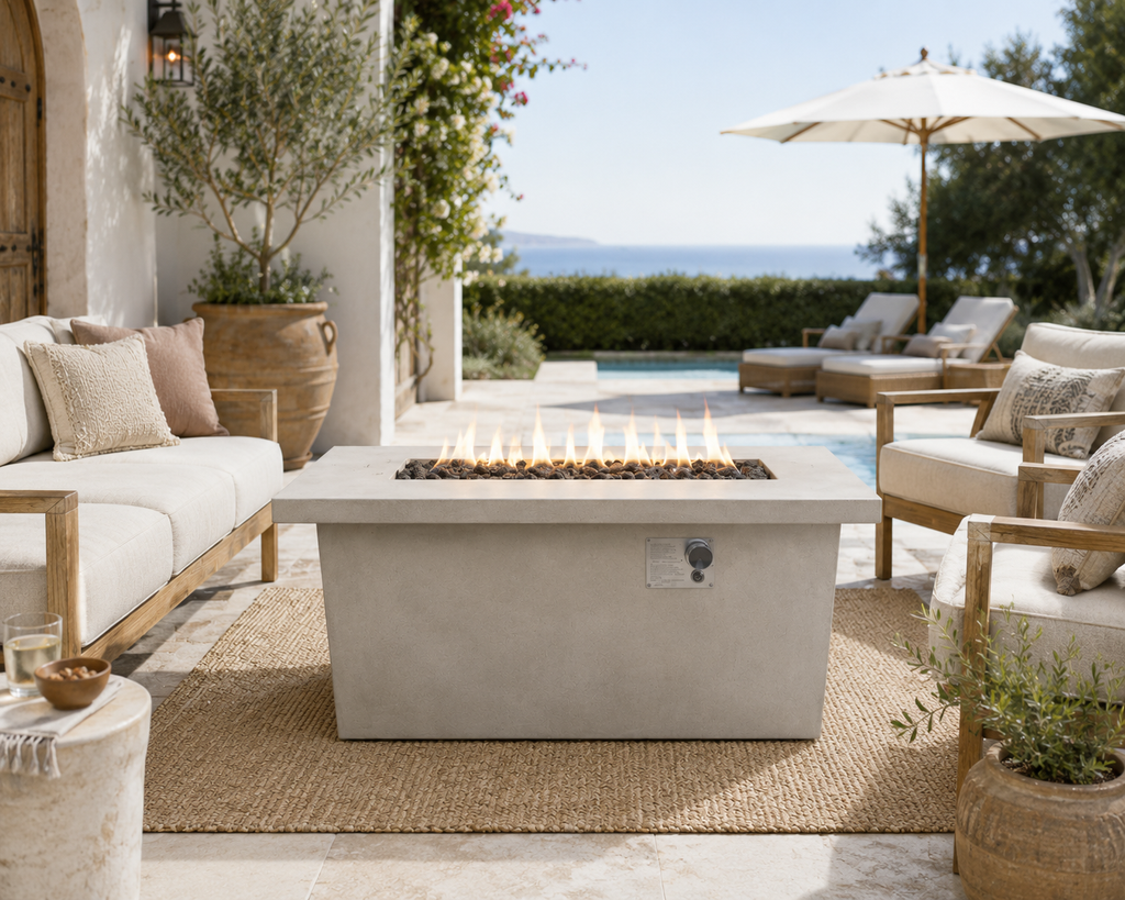 Propane / Natural Gas Outdoor Fire Pit Table - Gray