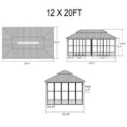Alora Oasis Luxury Heavy-Duty Hardtop Sunroom With Aluminum Frame And LED Lights (SAK79102)