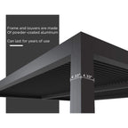 [12X16FT] Alora Premium Outdoor Gray Aluminum Hardtop Pergola Gazebo With Adjustable Roof (SAK81364)